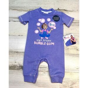 NEW Ms. Rachel Icky Sticky Gum Infant Girls Purple One-Piece Sleeper 0/3 Months
